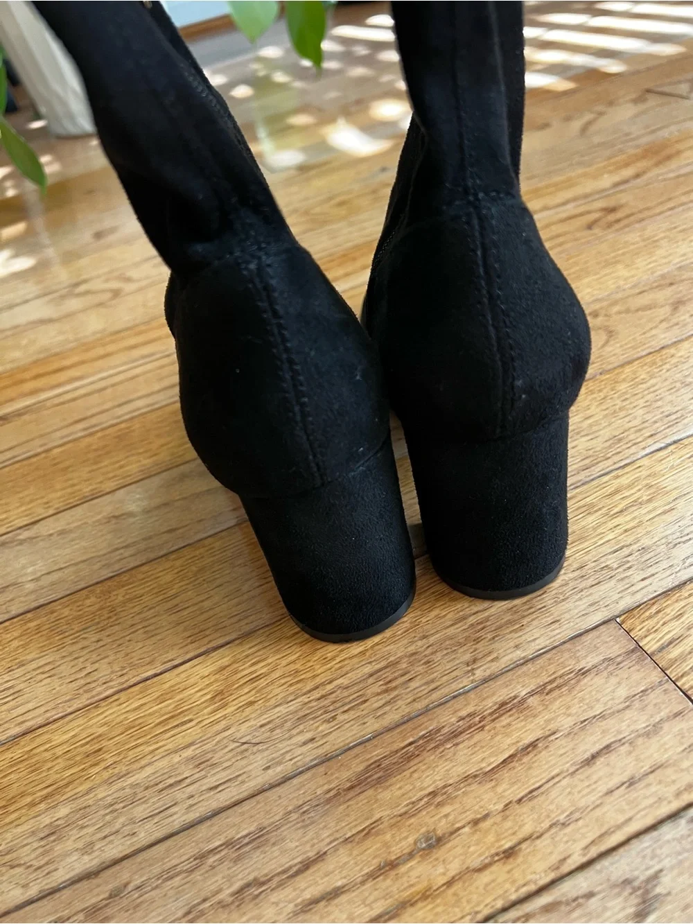 Marc Fisher Darton Over The Knee Black Suede Block Heel Boots Size 6.5M OTK